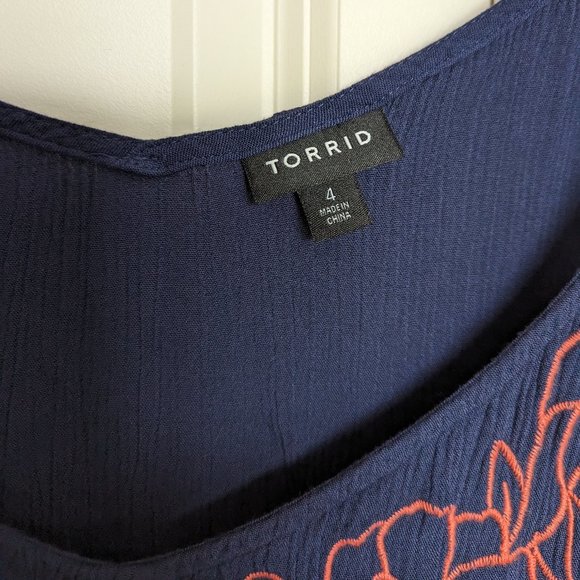 TORRID Sophie Gauze Embroidered Swing Cami SIZE 4 - Picture 4 of 4